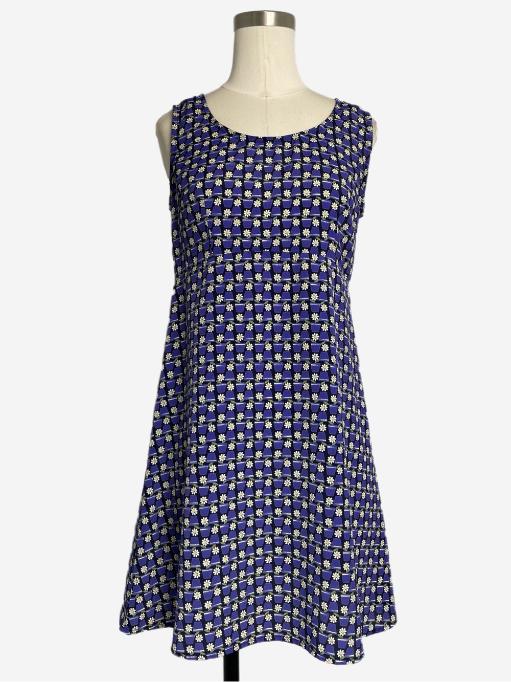 Vintage Y2K My Michelle purple flower pot printed babydoll tank mini dress M